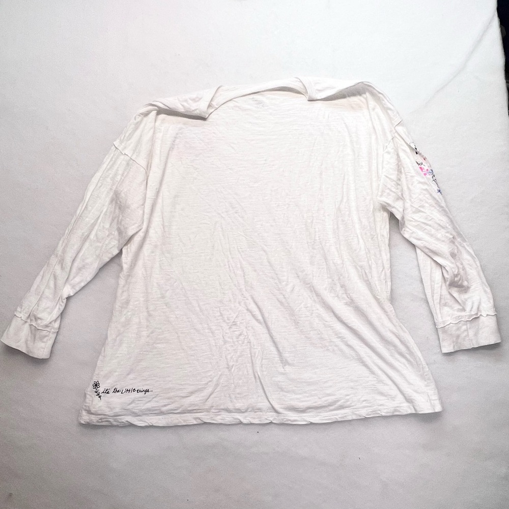 Natural Life Womens Oversized Cotton Doodle Tee Sz XXL Boho Hippie Casual - Picture 8 of 14